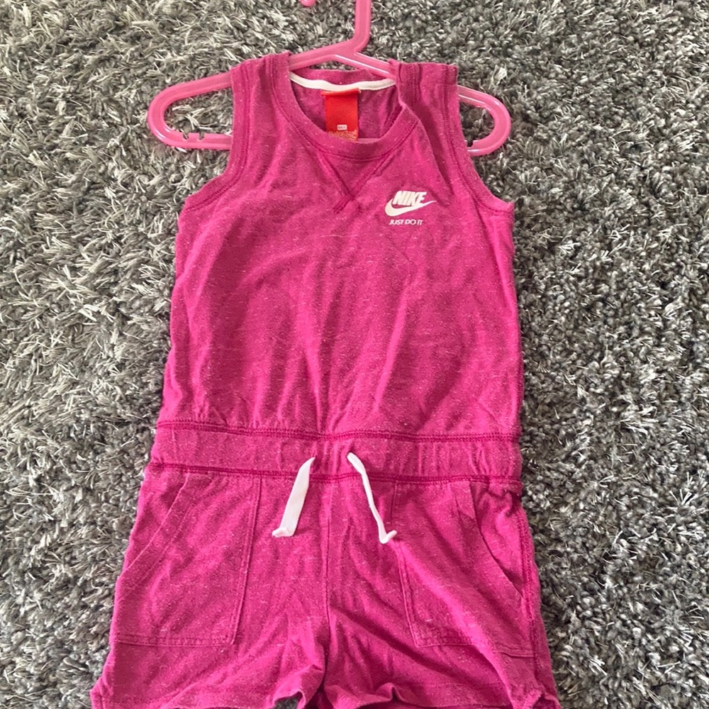 Girls dark pink Nike romper